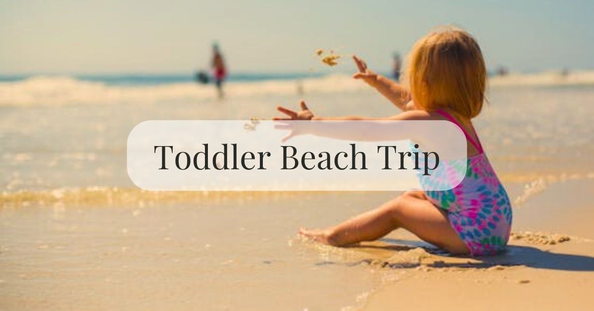 Toddler playing in the beach sand