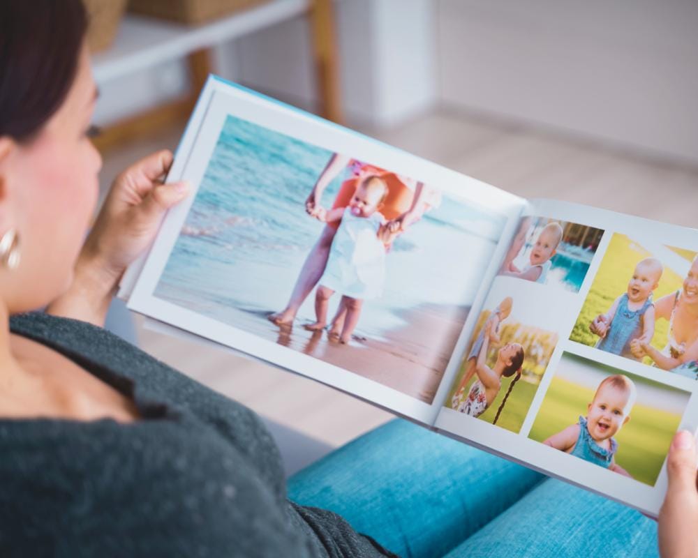 Looking at a travel photobook